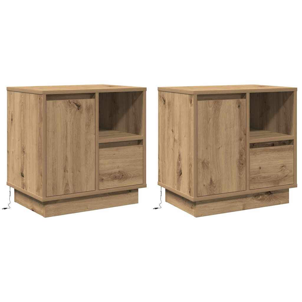Natskab med 2 pcs artisan eg 50 x 34.5 x 50 cm. Konstrueret træ