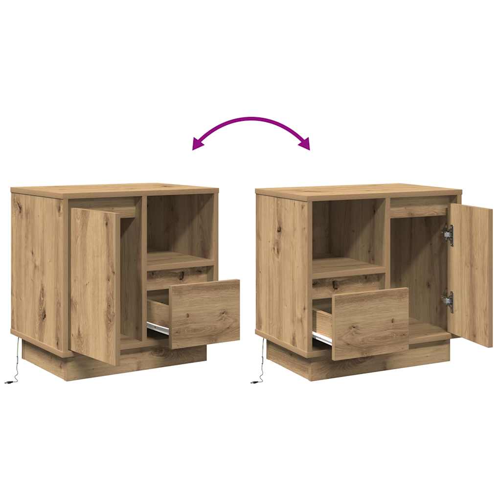 Natskab med 2 pcs artisan eg 50 x 34.5 x 50 cm. Konstrueret træ