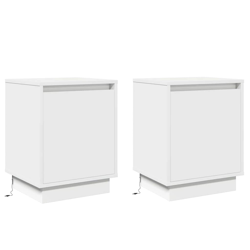 Natskab med 2 pcs Hvid 39 x 34.5 x 50 cm Konstrueret træ
