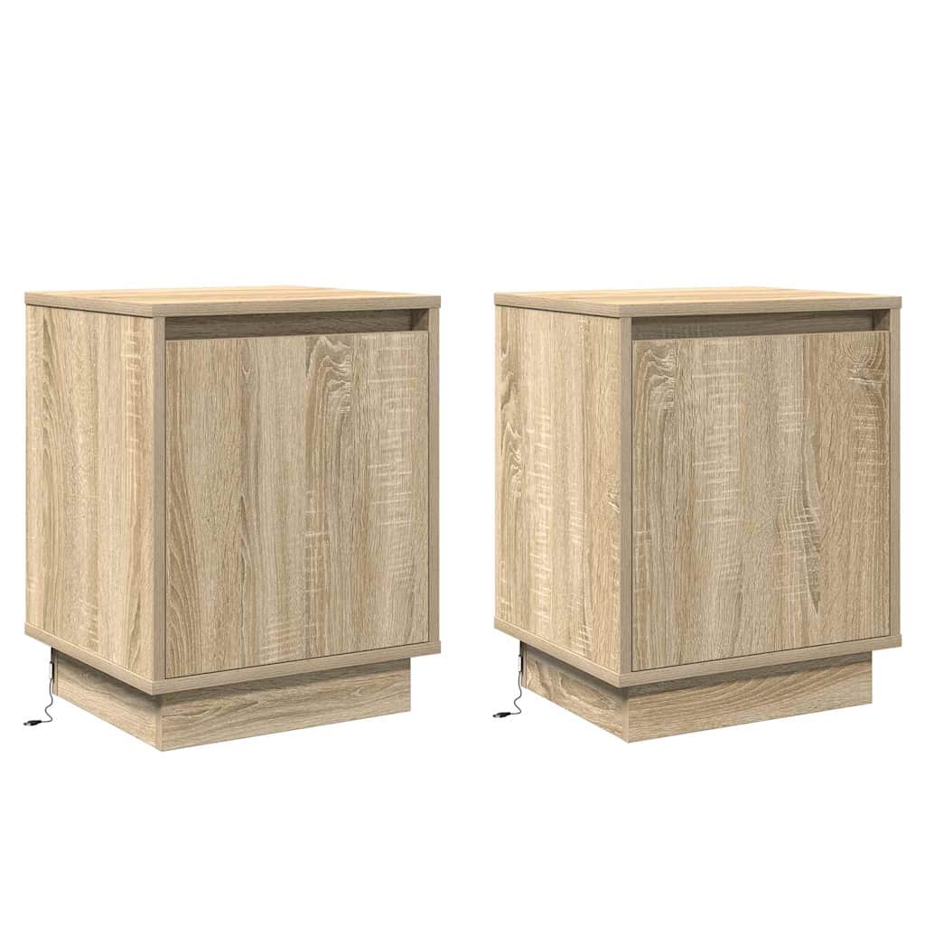 Natskab med 2 pcs Sonoma-eg 39 x 34.5 x 50 cm Konstrueret træ