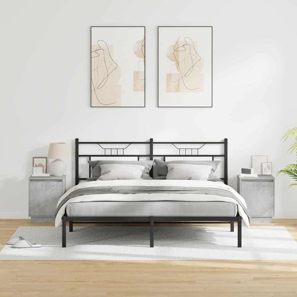 Natskab med 2 pcs Betongrå 39 x 34.5 x 50 cm Konstrueret træ