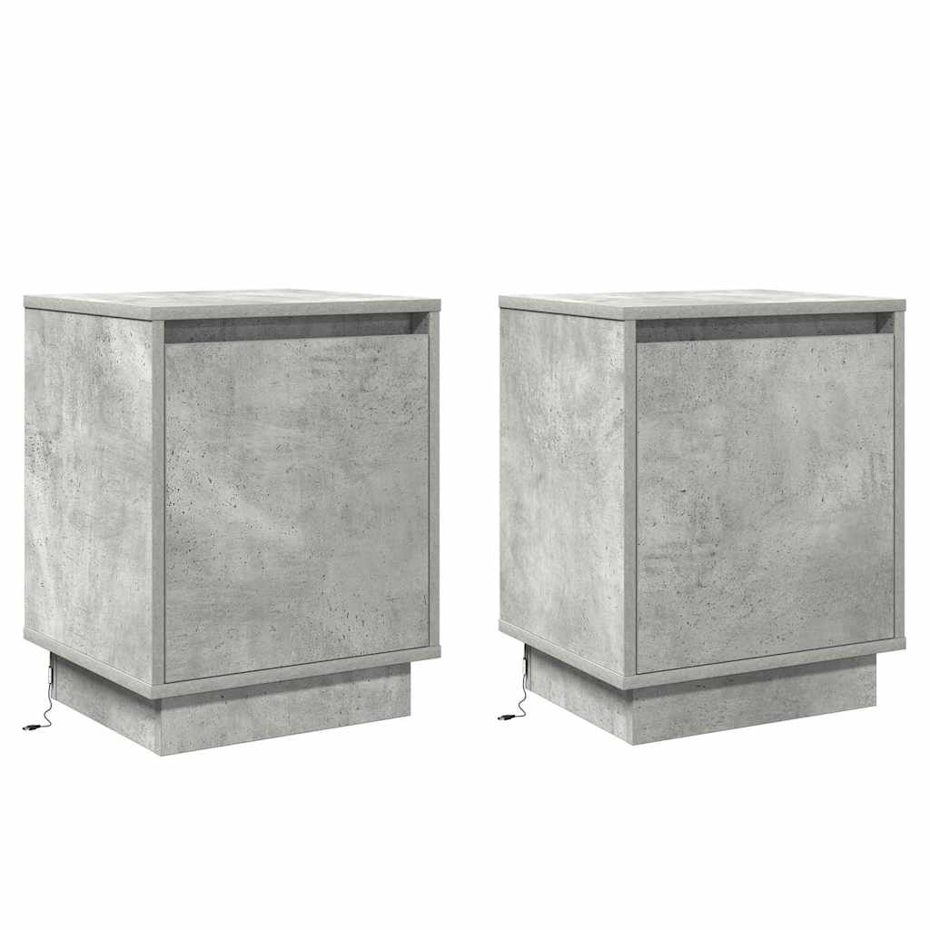 Natskab med 2 pcs Betongrå 39 x 34.5 x 50 cm Konstrueret træ