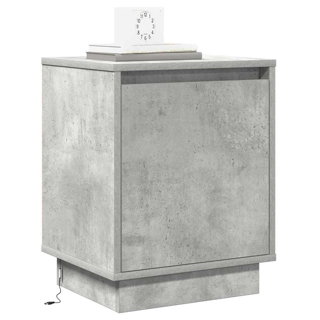 Natskab med 2 pcs Betongrå 39 x 34.5 x 50 cm Konstrueret træ