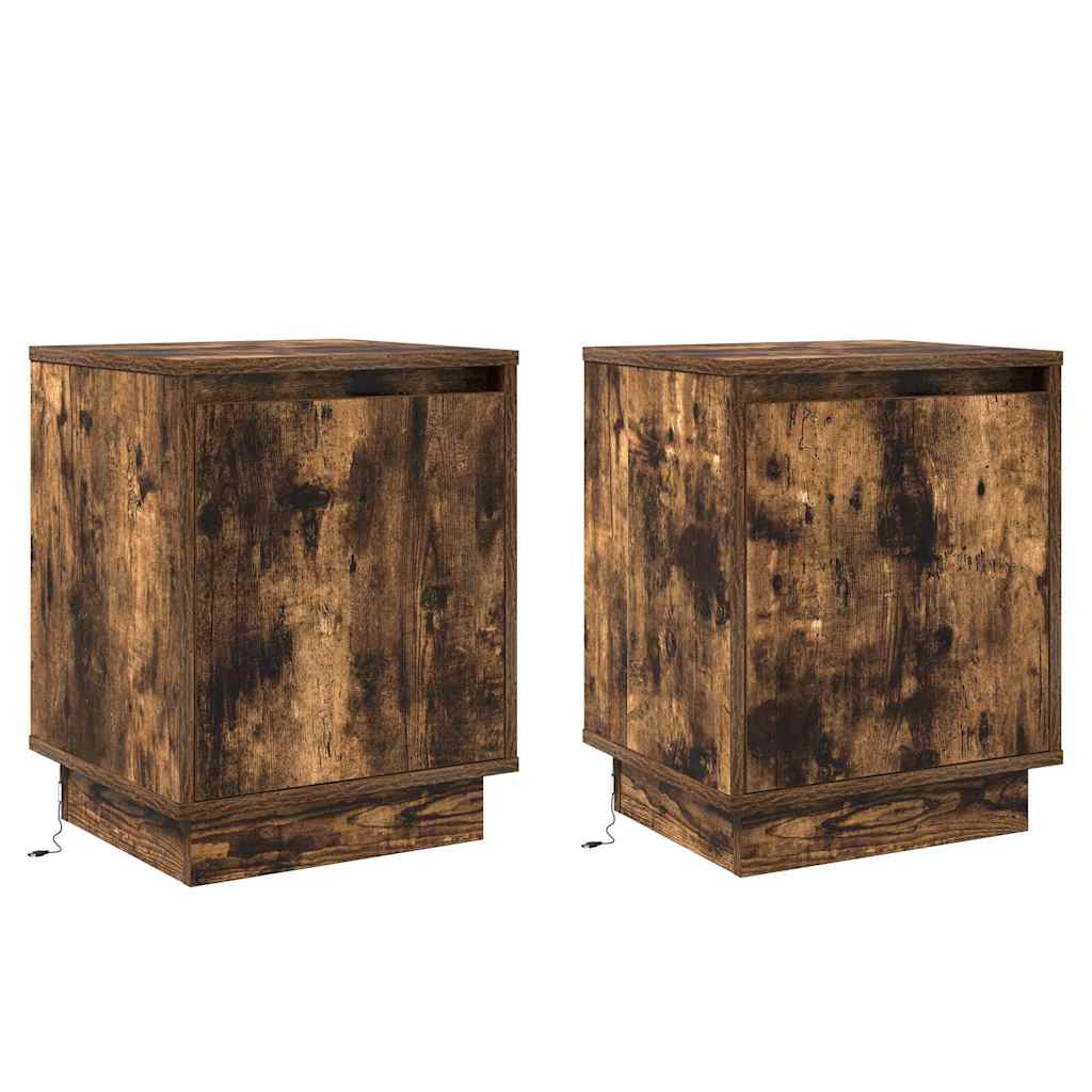 Natskab med 2 pcs Røget eg 39 x 34.5 x 50 cm Konstrueret træ