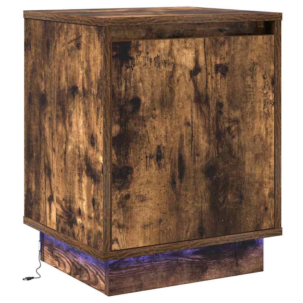 Natskab med 2 pcs Røget eg 39 x 34.5 x 50 cm Konstrueret træ