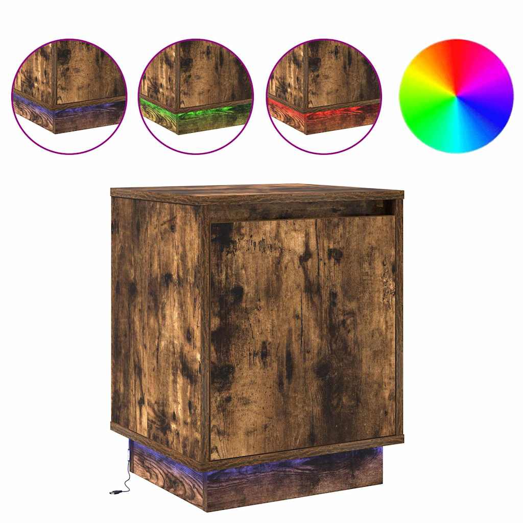 Natskab med 2 pcs Røget eg 39 x 34.5 x 50 cm Konstrueret træ