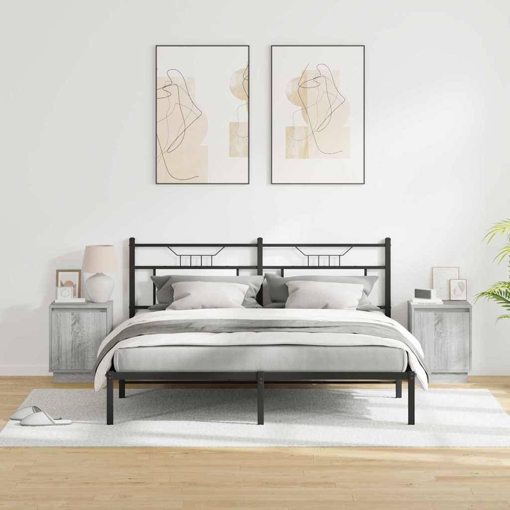 Natskab med 2 pcs Grå 39 x 34.5 x 50 cm Konstrueret træ
