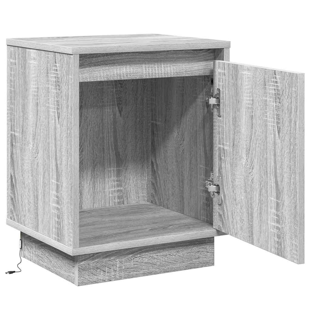 Natskab med 2 pcs Grå 39 x 34.5 x 50 cm Konstrueret træ