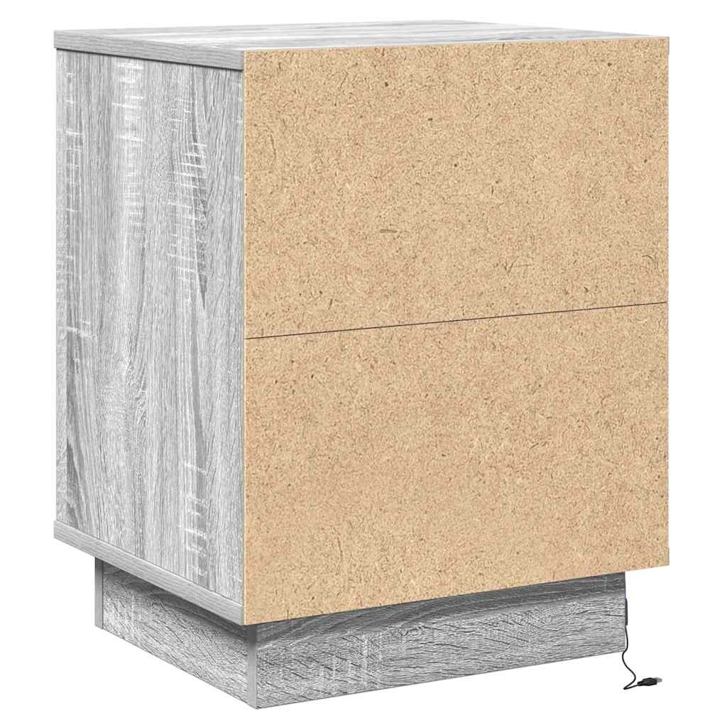 Natskab med 2 pcs Grå 39 x 34.5 x 50 cm Konstrueret træ