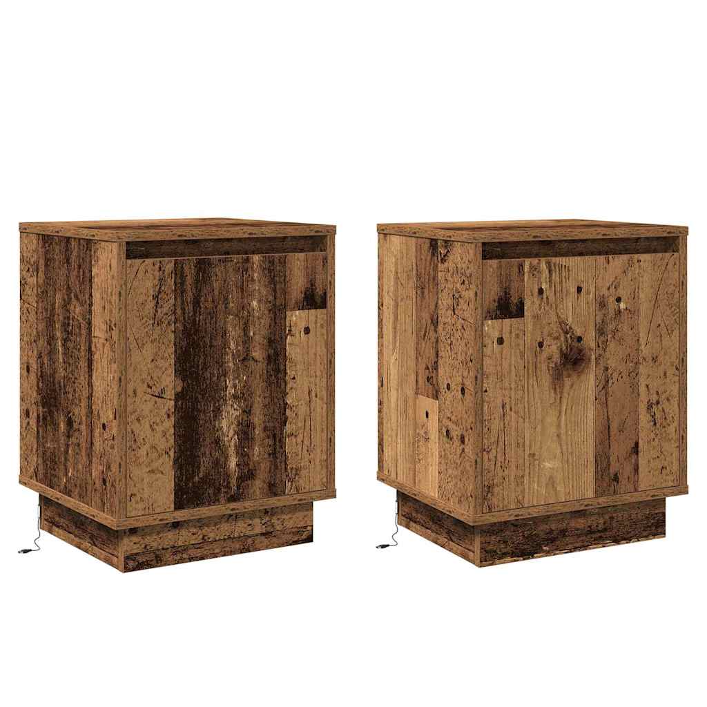 Natskab med 2 pcs Gammelt træ 39 x 34.5 x 50 cm Konstrueret træ