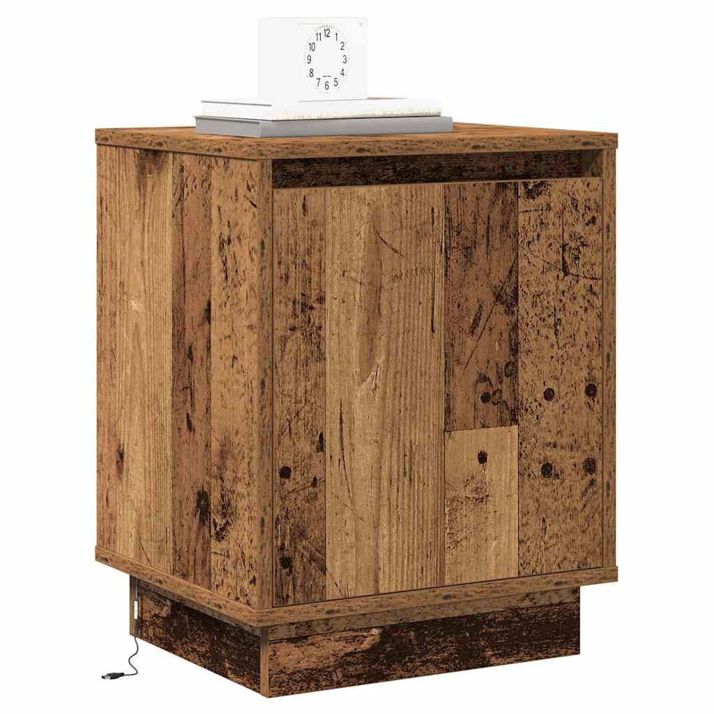 Natskab med 2 pcs Gammelt træ 39 x 34.5 x 50 cm Konstrueret træ