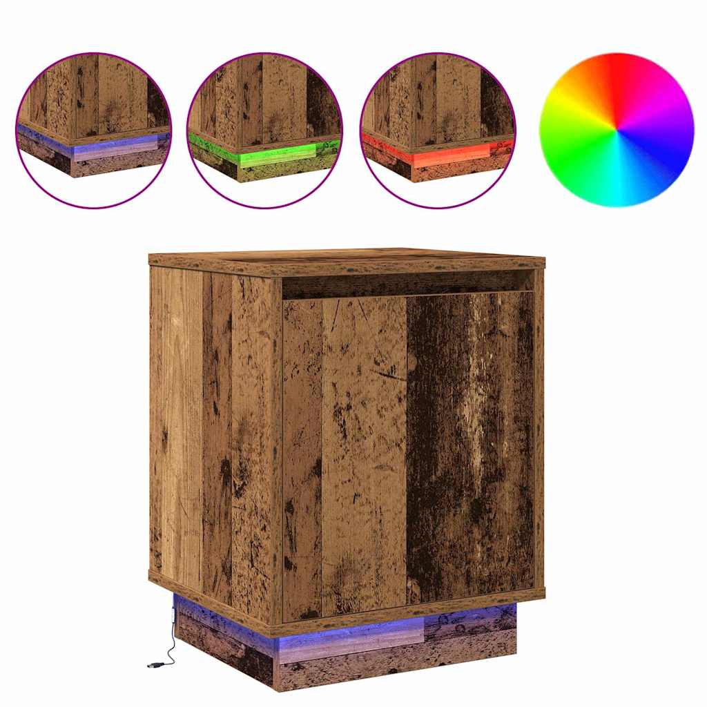 Natskab med 2 pcs Gammelt træ 39 x 34.5 x 50 cm Konstrueret træ