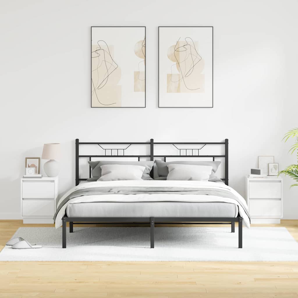 Natskab med skuffe 2 pcs Hvid 39 x 34.5 x 50 cm Konstrueret træ
