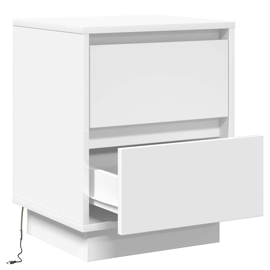 Natskab med skuffe 2 pcs Hvid 39 x 34.5 x 50 cm Konstrueret træ