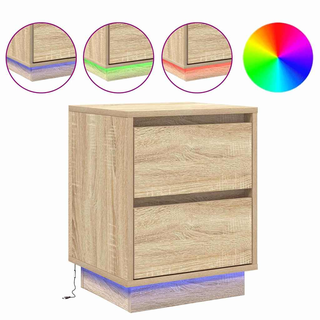 Natskab med 2 pcs Sonoma-eg 39 x 34.5 x 50 cm Konstrueret træ