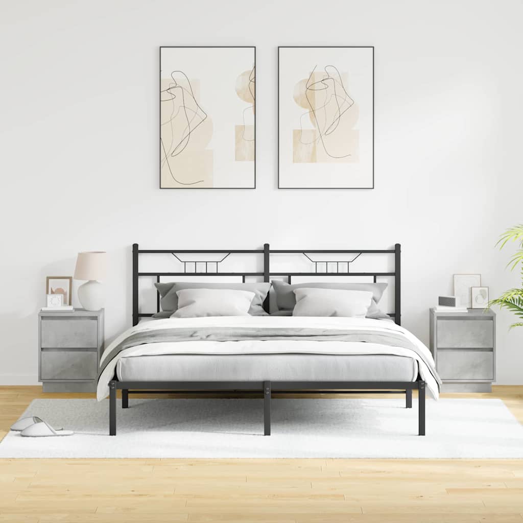 Natskab med 2 pcs Betongrå 39 x 34.5 x 50 cm Konstrueret træ