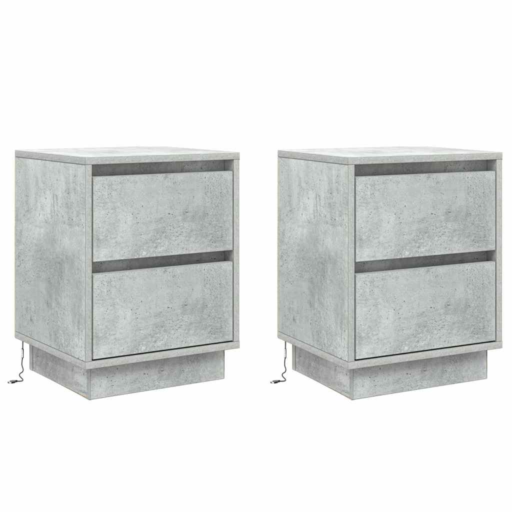 Natskab med 2 pcs Betongrå 39 x 34.5 x 50 cm Konstrueret træ