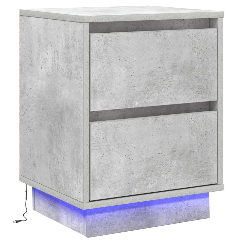 Natskab med 2 pcs Betongrå 39 x 34.5 x 50 cm Konstrueret træ