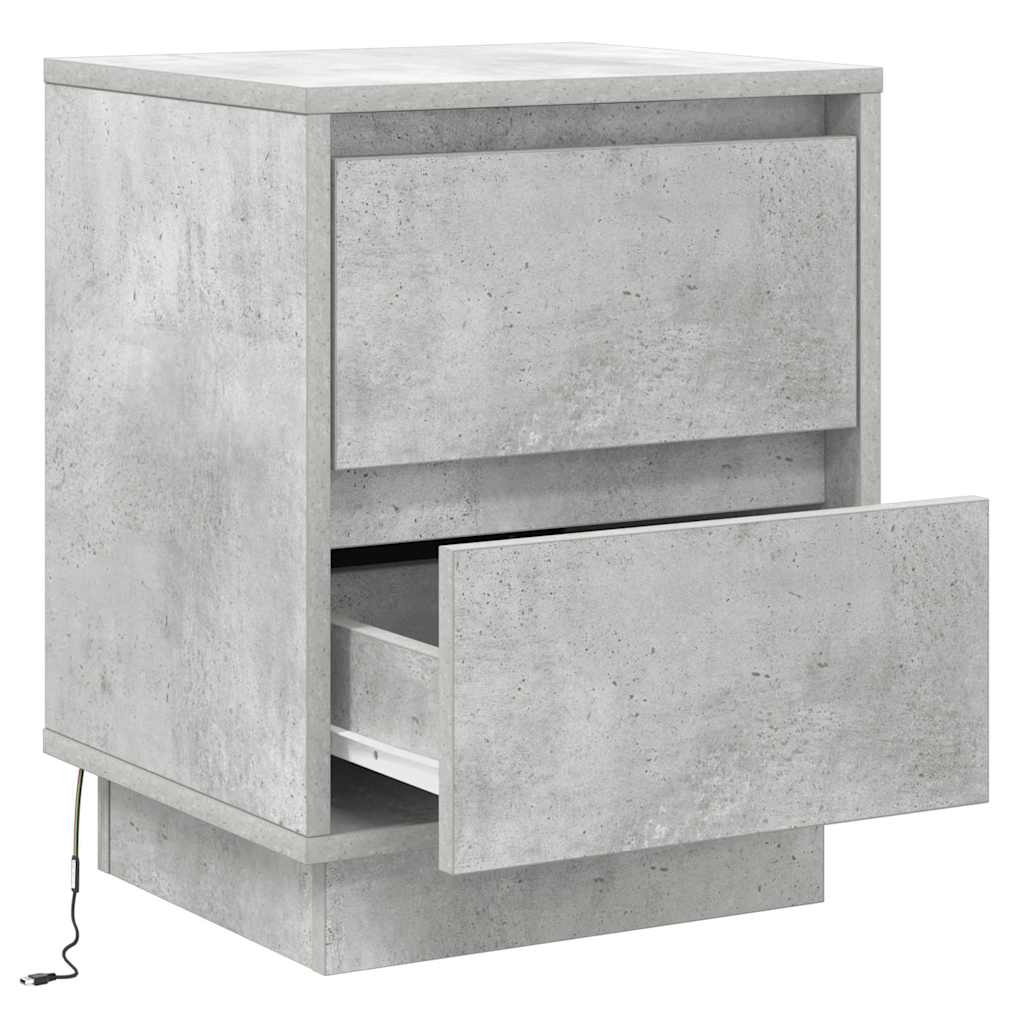 Natskab med 2 pcs Betongrå 39 x 34.5 x 50 cm Konstrueret træ