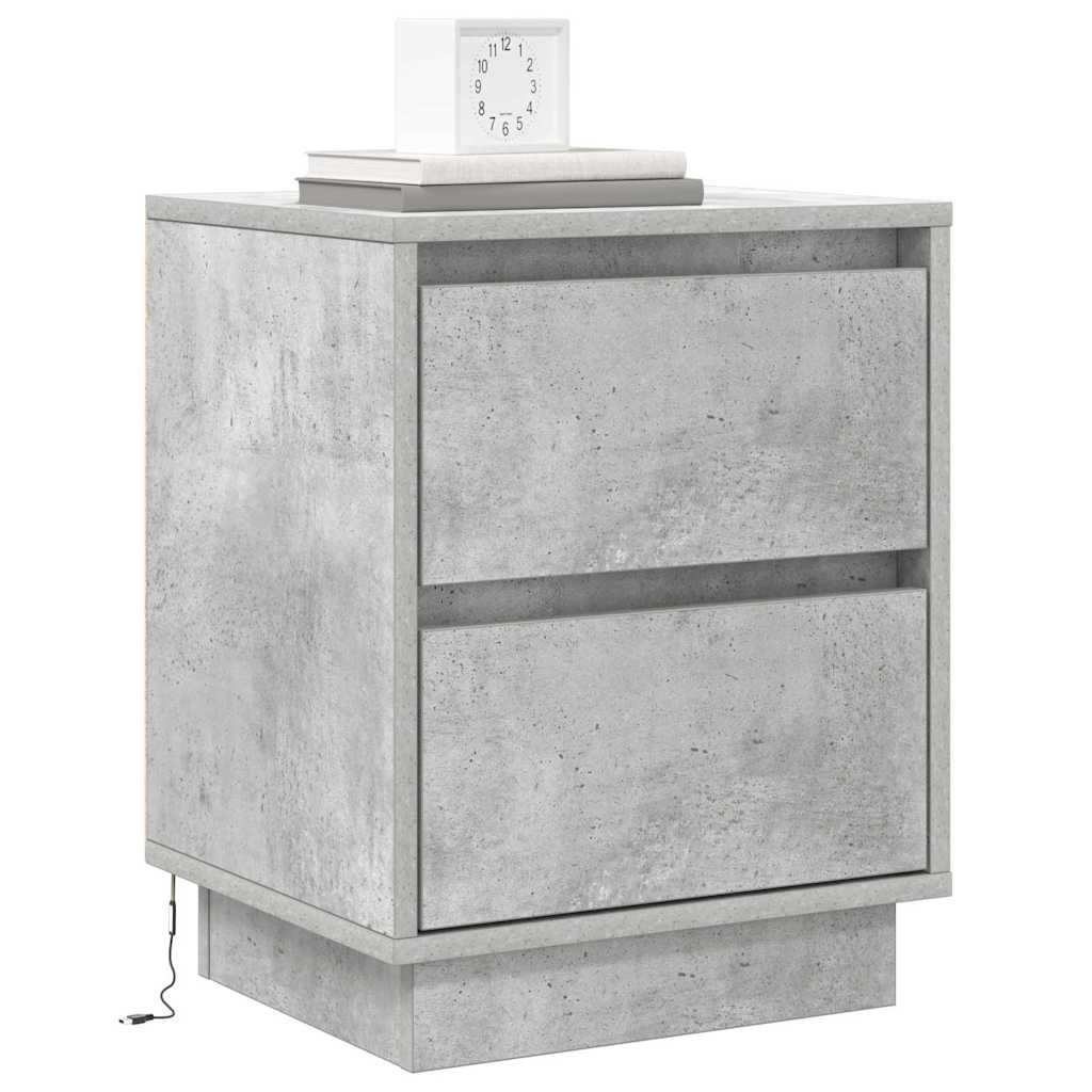 Natskab med 2 pcs Betongrå 39 x 34.5 x 50 cm Konstrueret træ