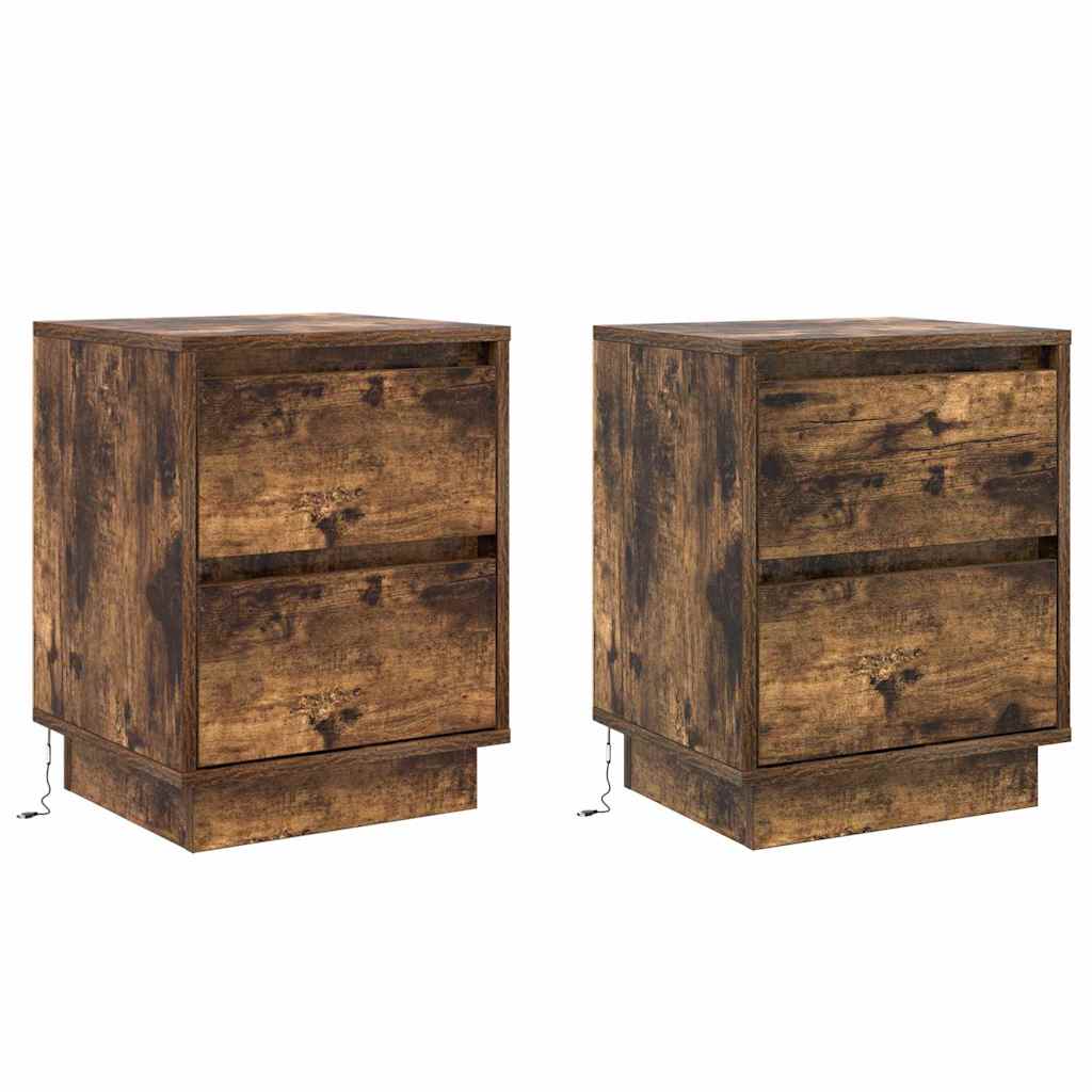 Natskab med 2 pcs Røget eg 39 x 34.5 x 50 cm Konstrueret træ