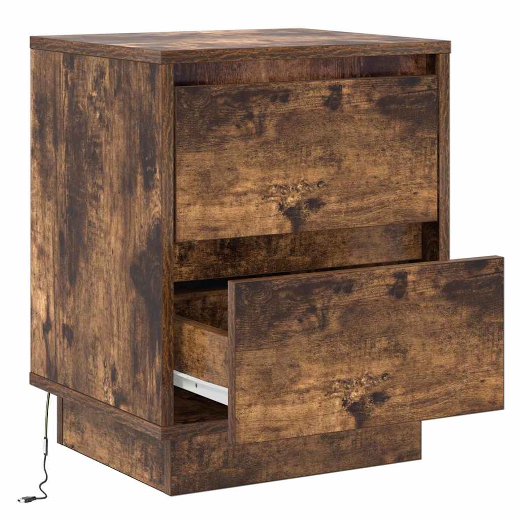 Natskab med 2 pcs Røget eg 39 x 34.5 x 50 cm Konstrueret træ