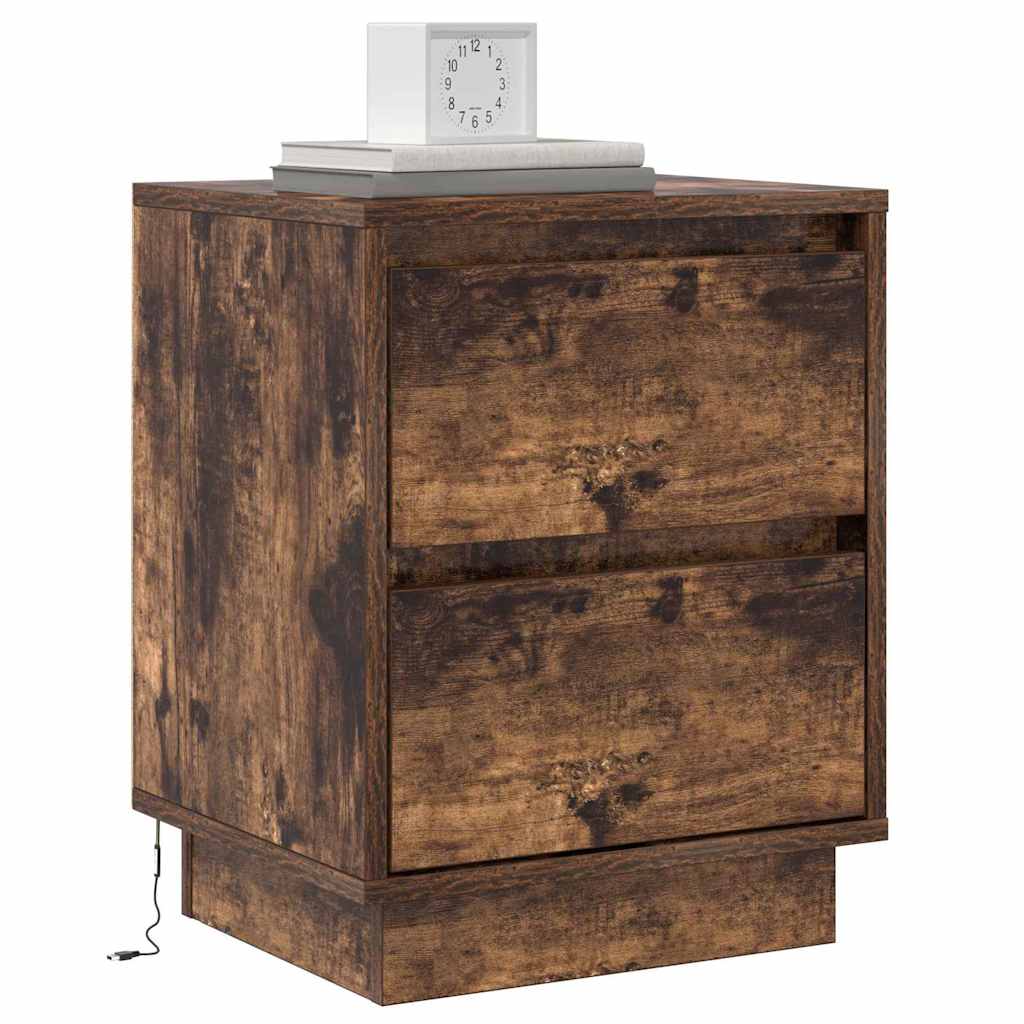 Natskab med 2 pcs Røget eg 39 x 34.5 x 50 cm Konstrueret træ