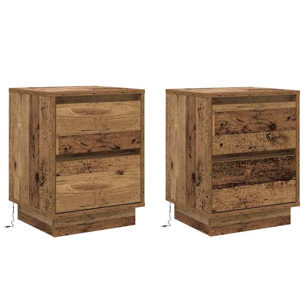 Natskab med 2 pcs Gammelt træ 39 x 34.5 x 50 cm Konstrueret træ