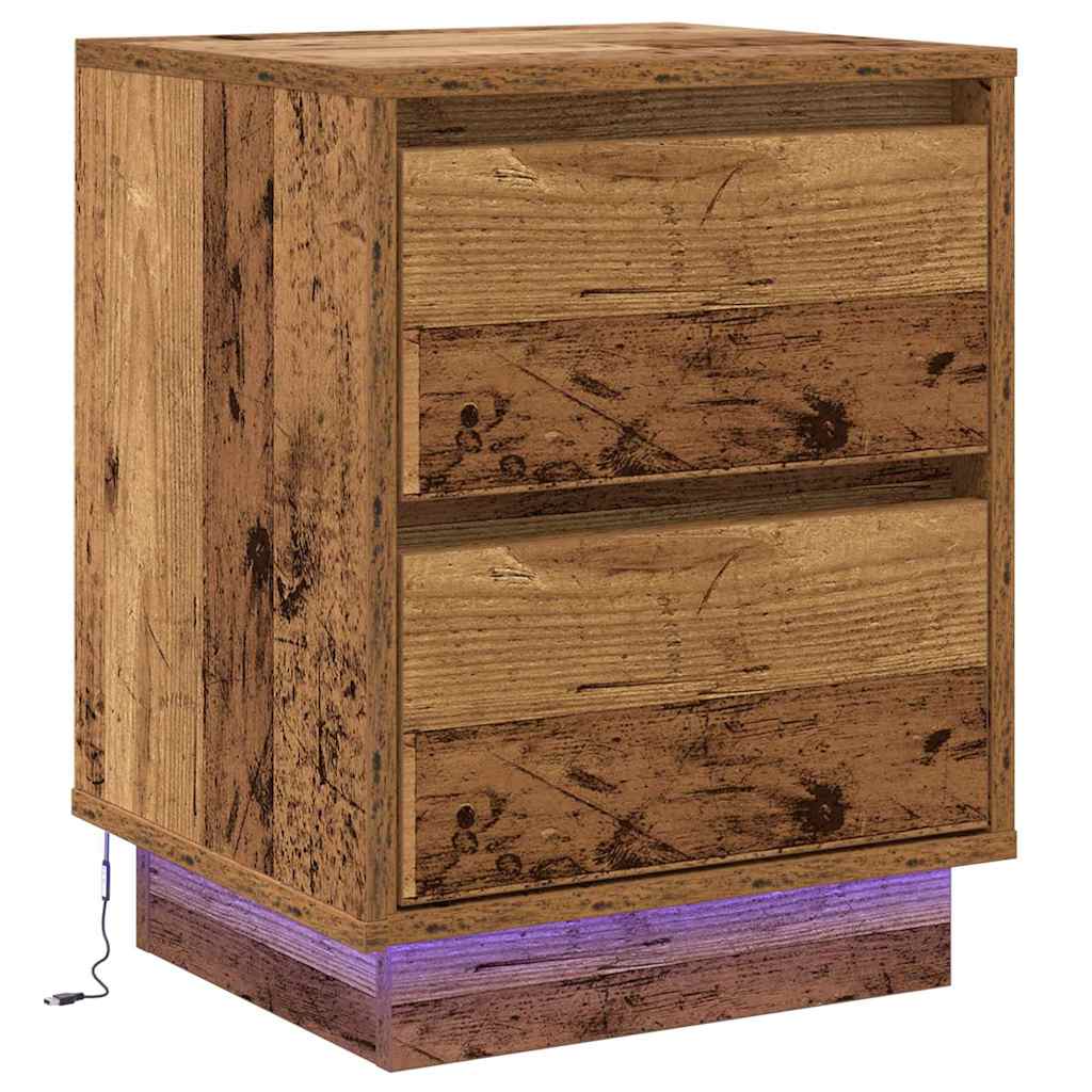 Natskab med 2 pcs Gammelt træ 39 x 34.5 x 50 cm Konstrueret træ