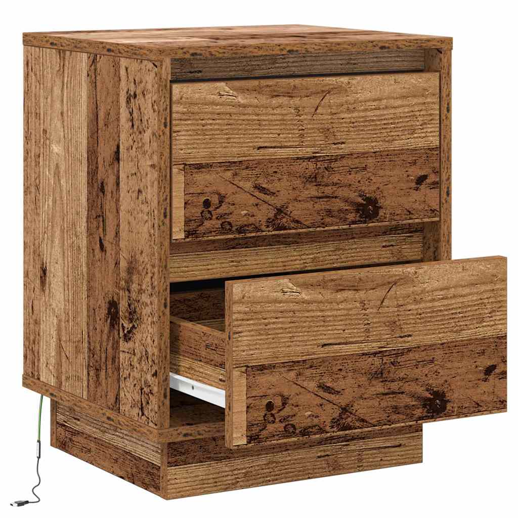 Natskab med 2 pcs Gammelt træ 39 x 34.5 x 50 cm Konstrueret træ