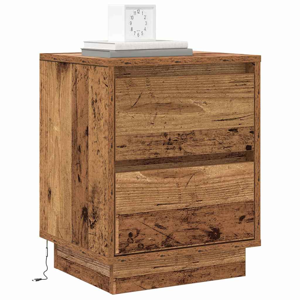 Natskab med 2 pcs Gammelt træ 39 x 34.5 x 50 cm Konstrueret træ
