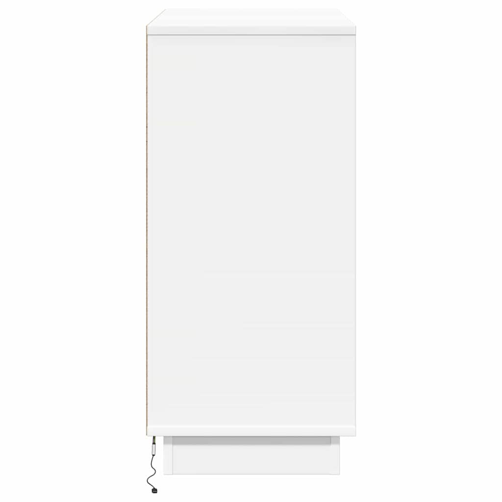 Sideboard med LED Hvid 71 x 34.5 x 75 cm Konstrueret træ