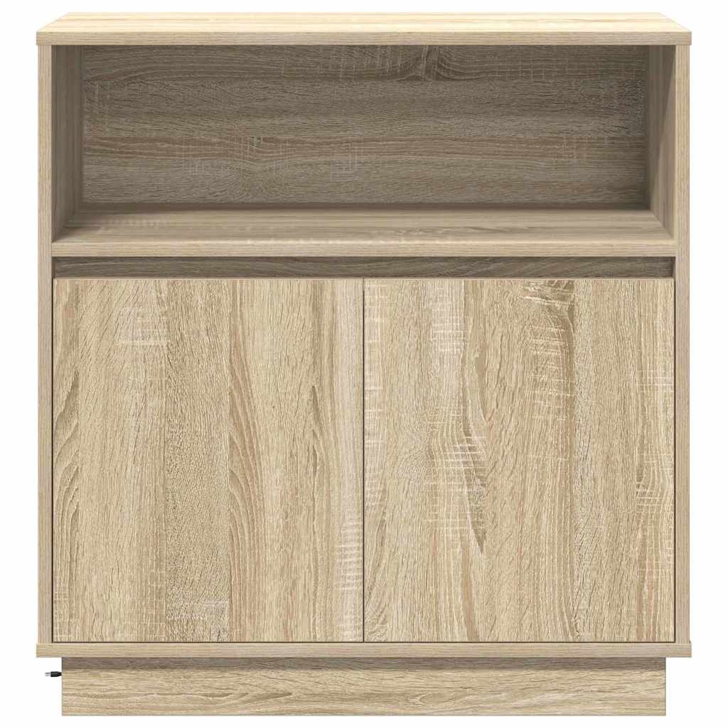 Sideboard med LED Sonoma-eg 71 x 34.5 x 75 cm Konstrueret træ
