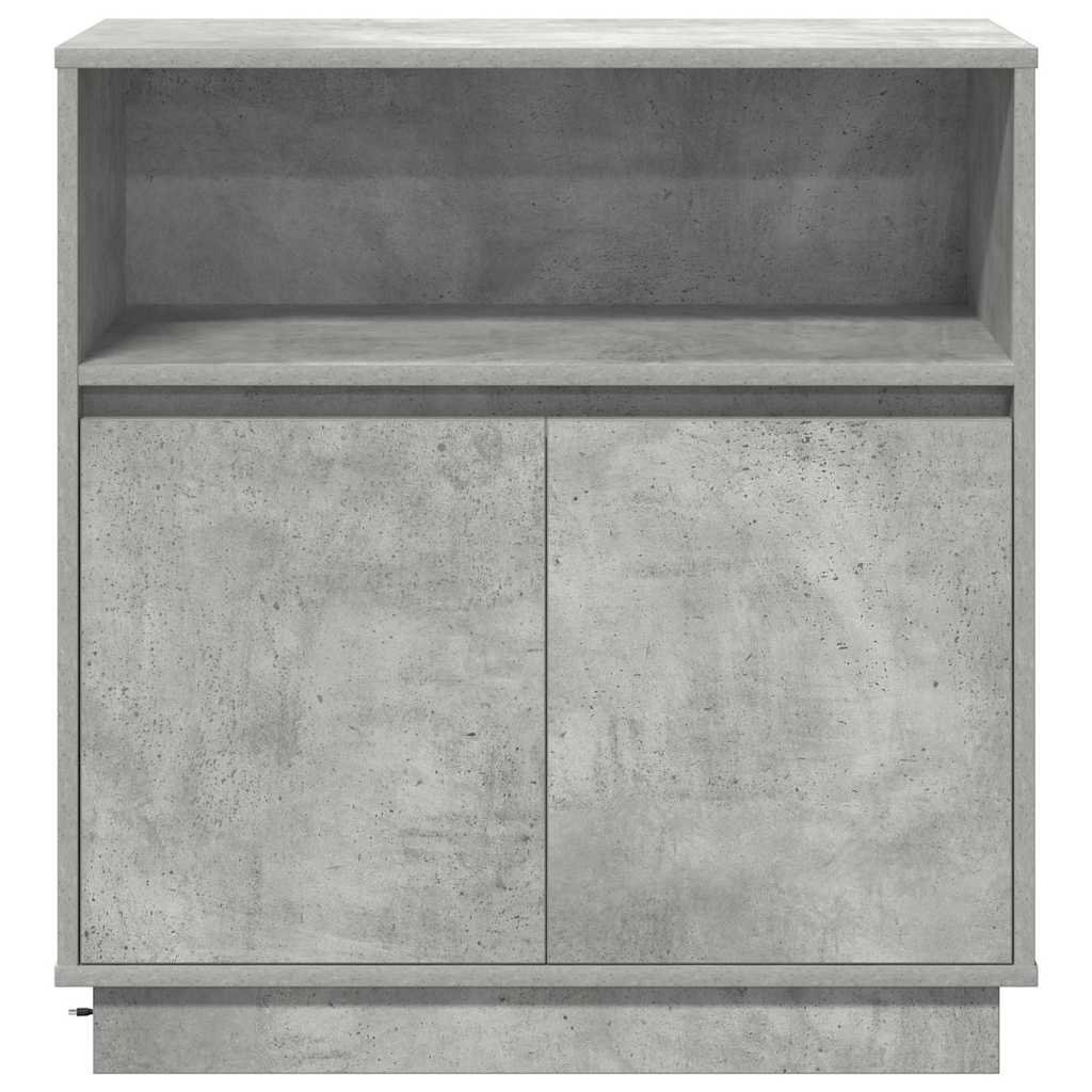 Sideboard med LED Betongrå 71 x 34.5 x 75 cm Konstrueret træ