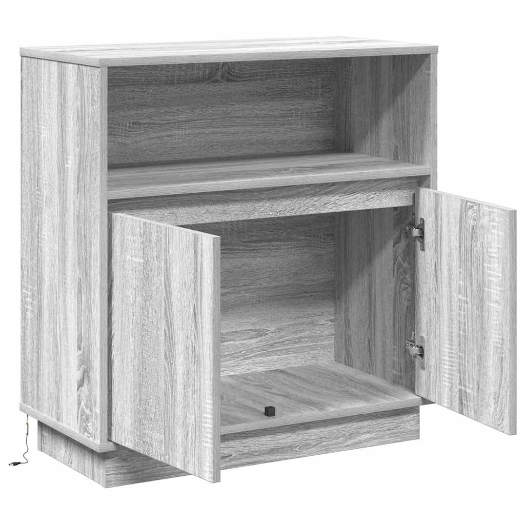 Sideboard med LED Grå sonoma-eg 71 x 34.5 x 75 cm