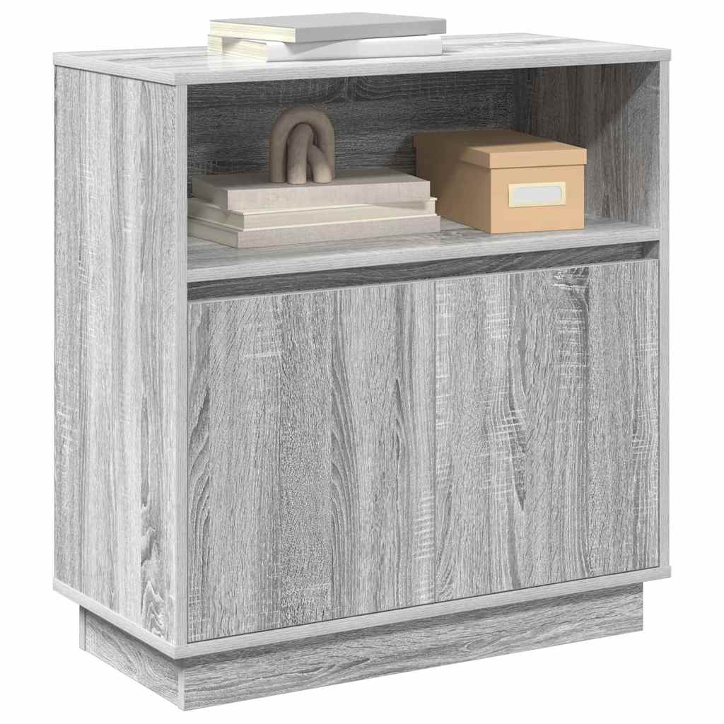 Sideboard med LED Grå sonoma-eg 71 x 34.5 x 75 cm