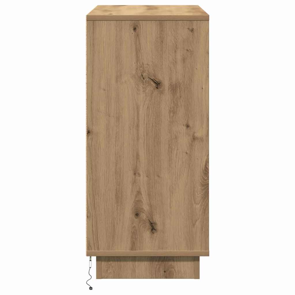 Sideboard med LED artisan eg 71 x 34.5 x 75 cm Konstrueret træ