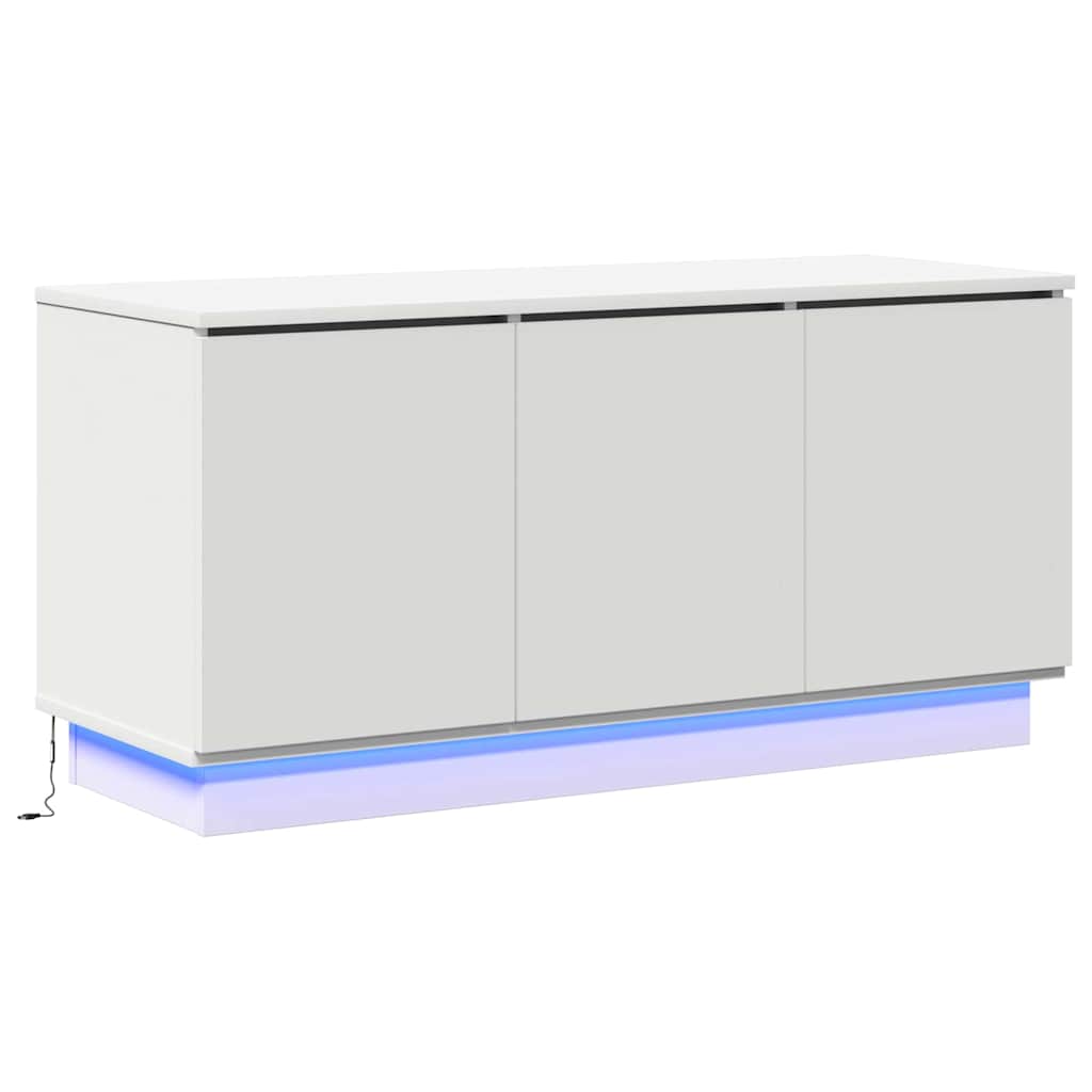 TV Skab med LED Hvid 100 x 38 x 49 cm Konstrueret træ