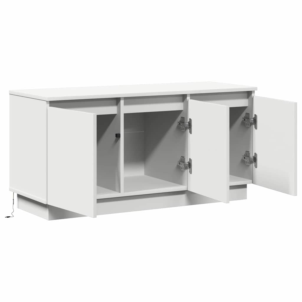 TV Skab med LED Hvid 100 x 38 x 49 cm Konstrueret træ