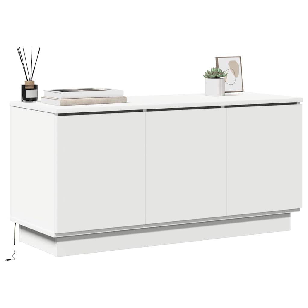TV Skab med LED Hvid 100 x 38 x 49 cm Konstrueret træ