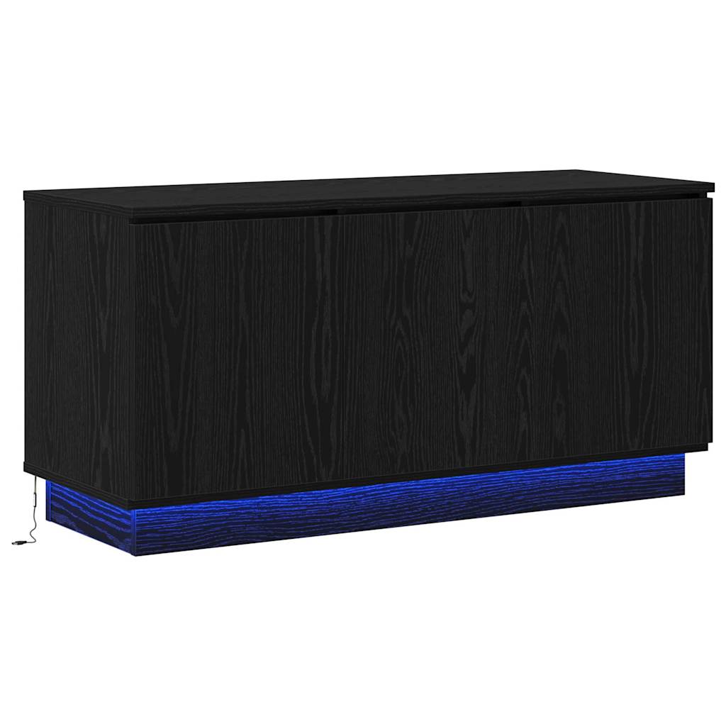 TV Skab med LED Sort eg 100 x 38 x 49 cm Konstrueret træ