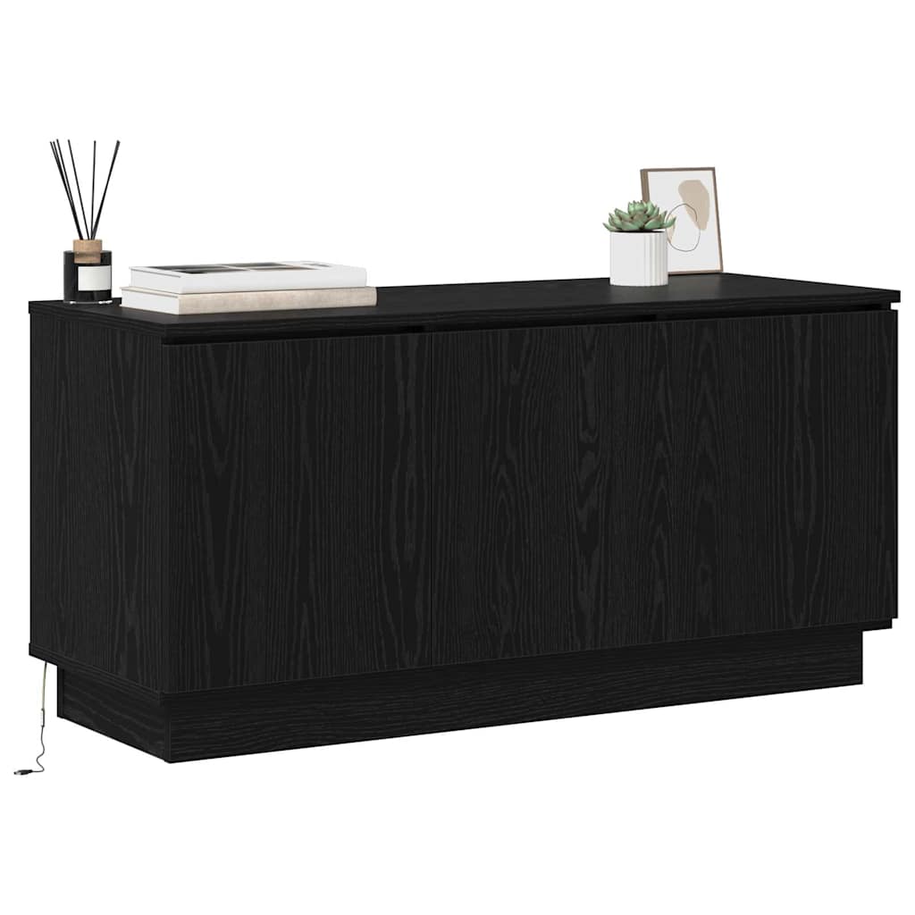 TV Skab med LED Sort eg 100 x 38 x 49 cm Konstrueret træ