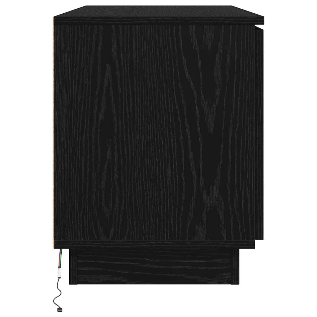 TV Skab med LED Sort eg 100 x 38 x 49 cm Konstrueret træ