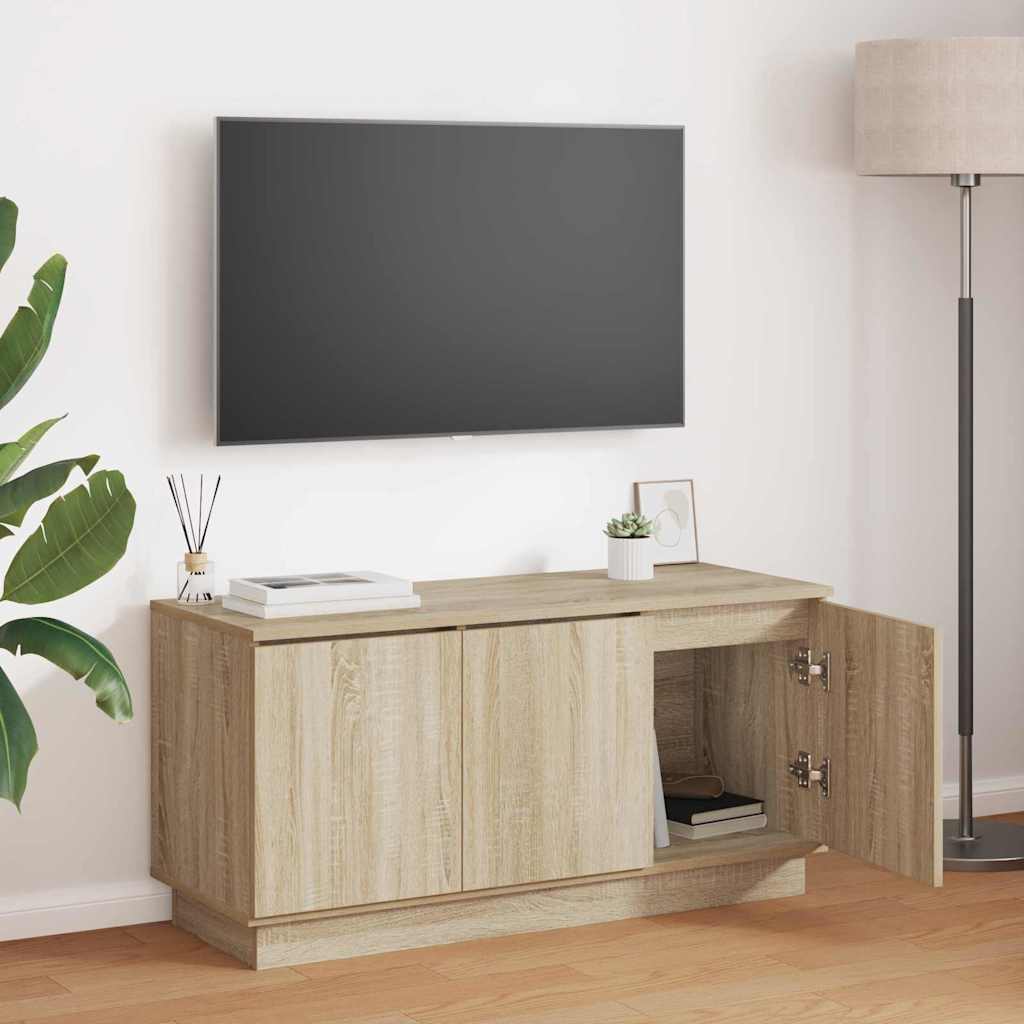 TV Skab med LED Sonoma-eg 100 x 38 x 49 cm Konstrueret træ
