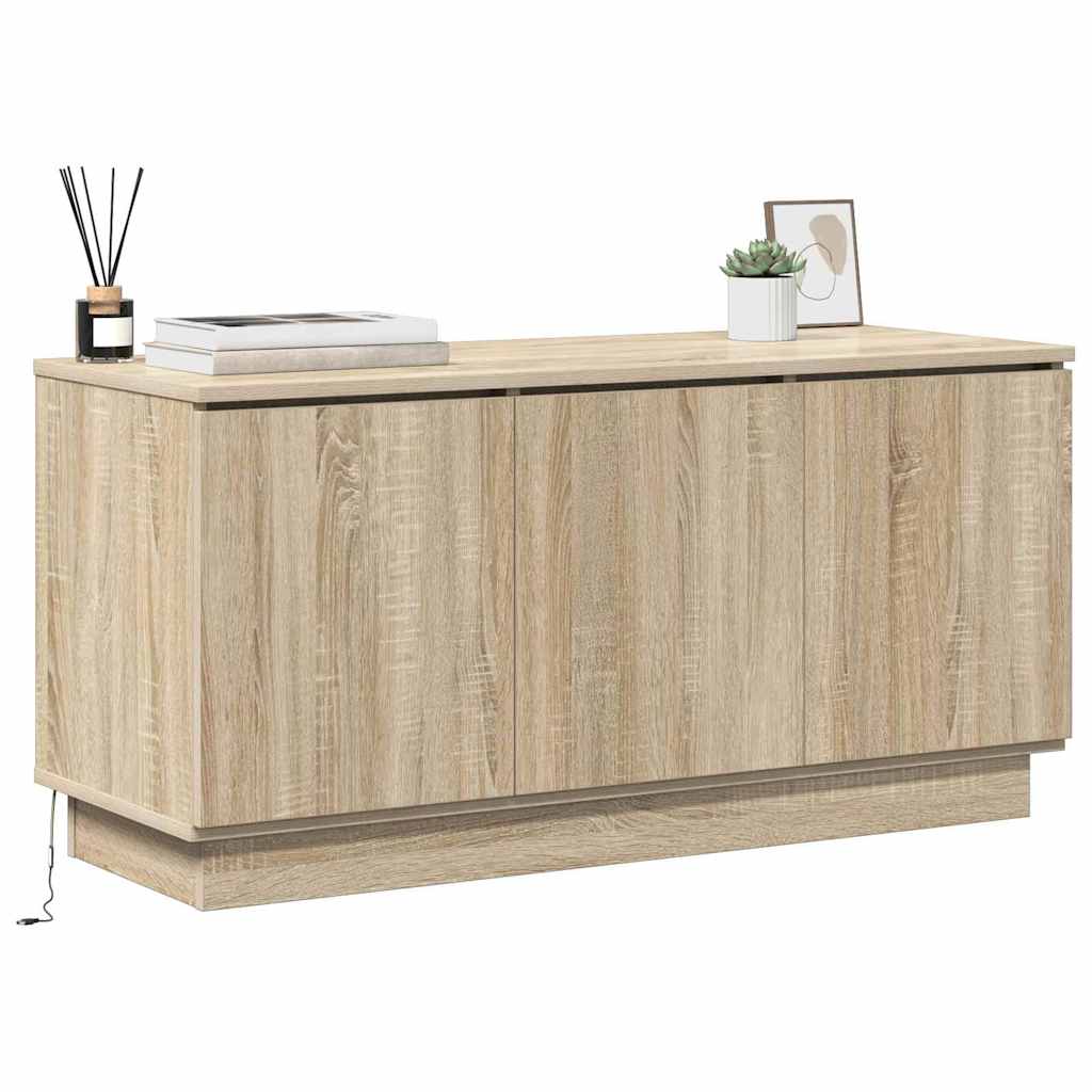 TV Skab med LED Sonoma-eg 100 x 38 x 49 cm Konstrueret træ