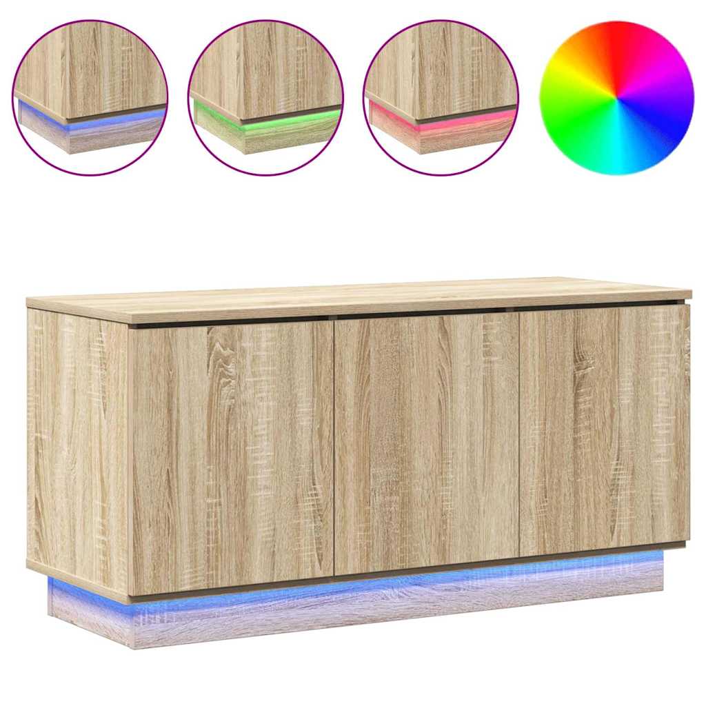 TV Skab med LED Sonoma-eg 100 x 38 x 49 cm Konstrueret træ
