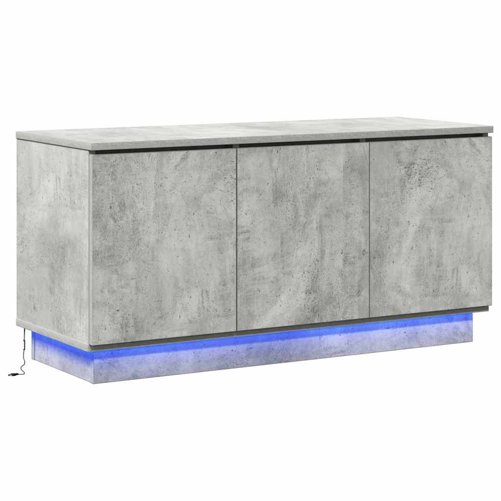 TV Skab med LED Betongrå 100 x 38 x 49 cm Konstrueret træ