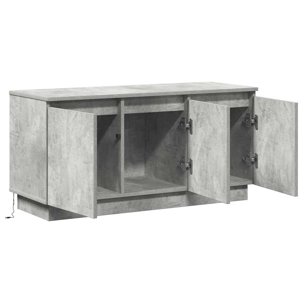 TV Skab med LED Betongrå 100 x 38 x 49 cm Konstrueret træ