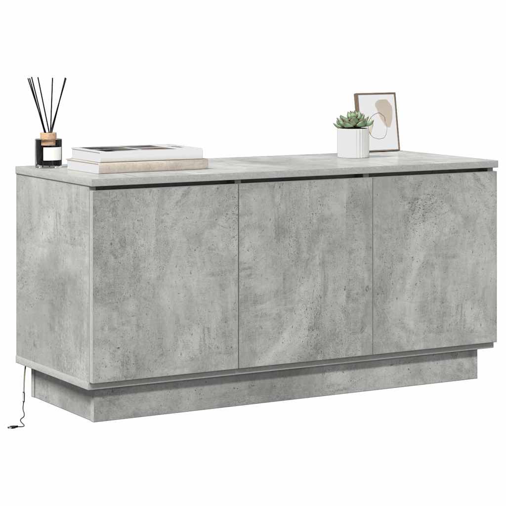 TV Skab med LED Betongrå 100 x 38 x 49 cm Konstrueret træ
