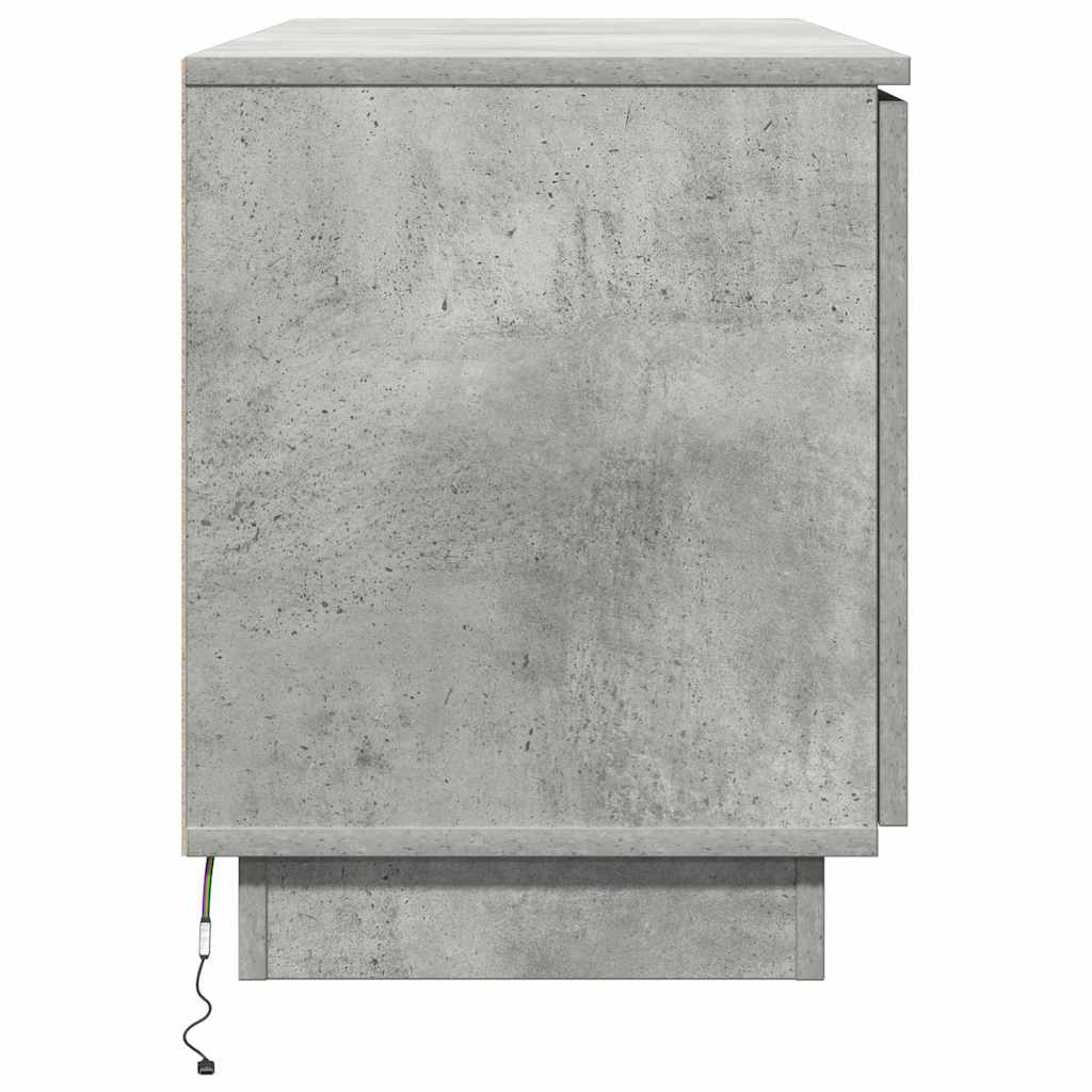 TV Skab med LED Betongrå 100 x 38 x 49 cm Konstrueret træ